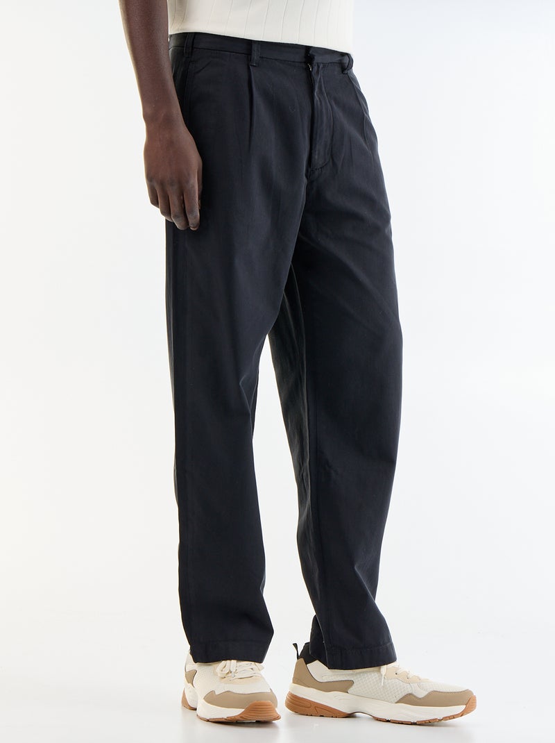 Pantalon au toucher doux Noir - Kiabi