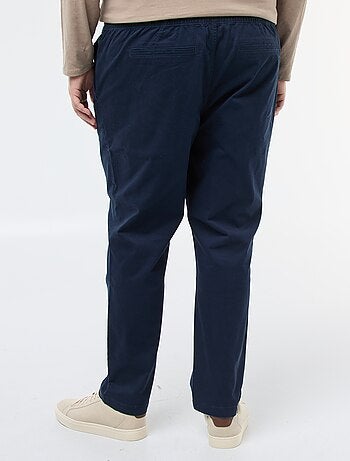 Pantalon avec cordons en coton uni