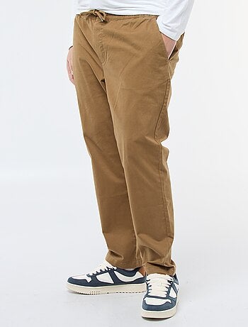 Pantalon avec cordons en coton uni
