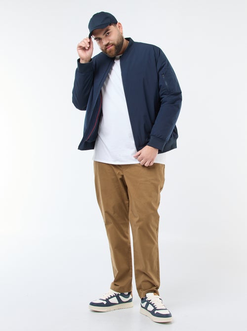 Pantalon avec cordons en coton uni - Kiabi