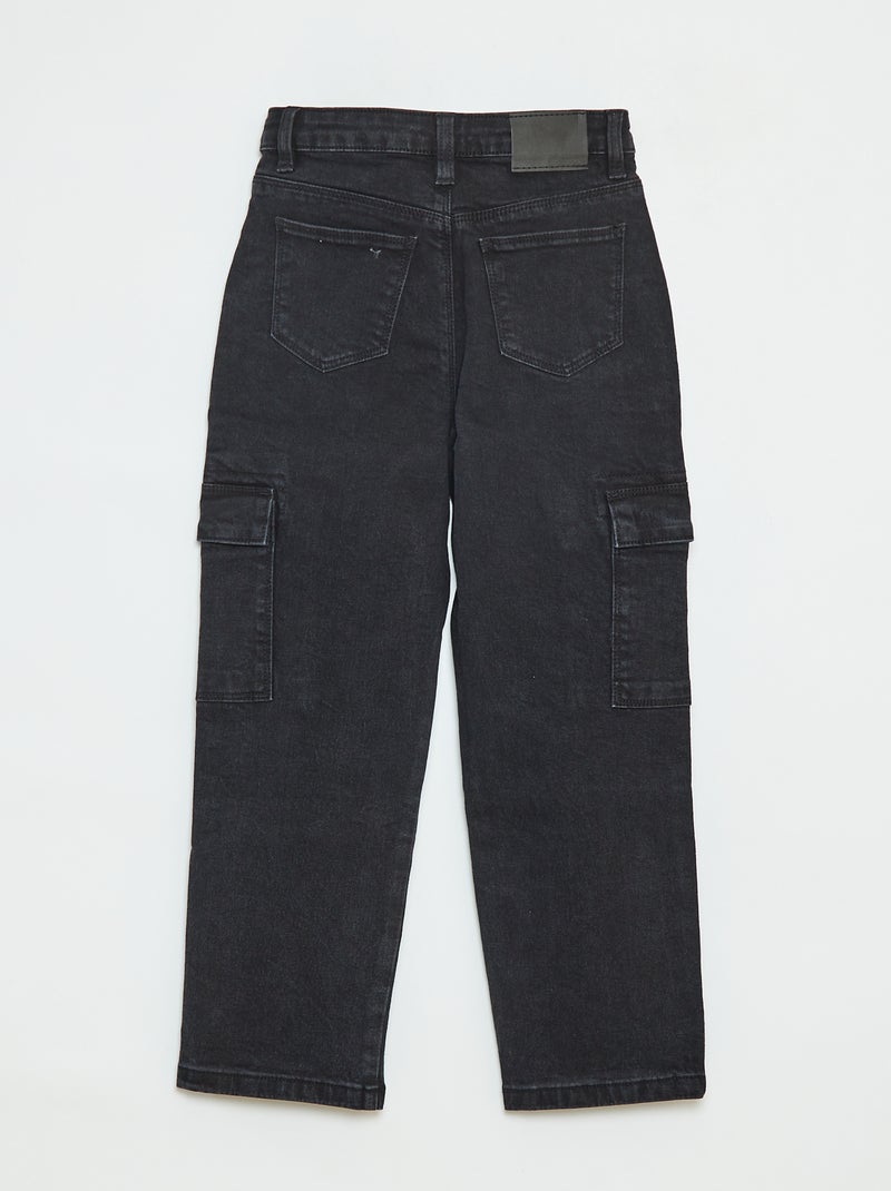 Pantalon avec poches à rabat - coupe + confortable Gris - Kiabi