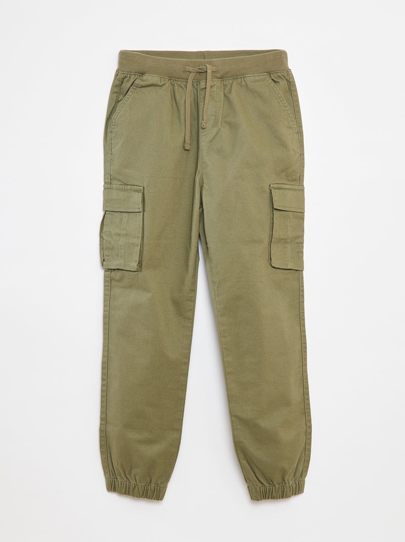 Pantalon avec poches et taille ajustable Vert - Kiabi