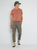 Pantalon avec poches Kaki - Kiabi