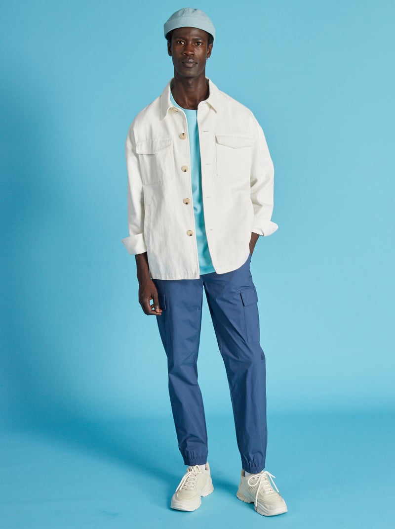 Pantalon avec poches sur le côté bleu foncé - Kiabi