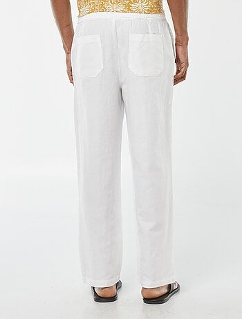 Pantalon avec taille élastiquée et liens à nouer