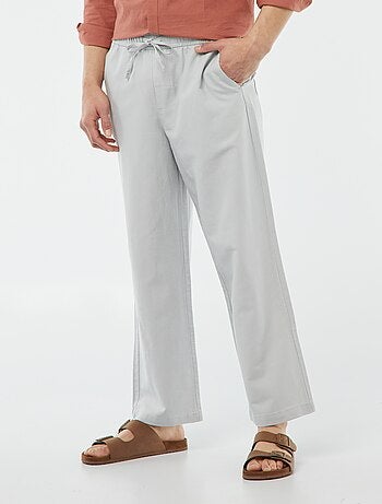 Pantalon avec taille élastiquée et liens à nouer