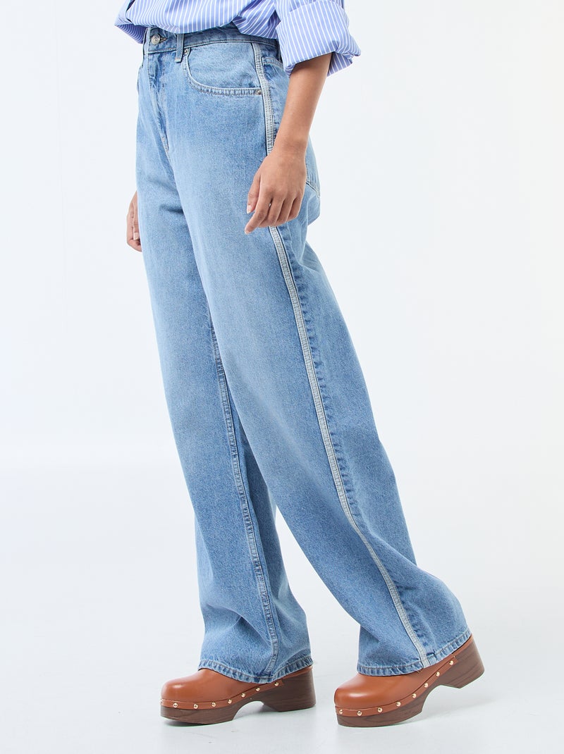 Pantalon baggy à taille basse Bleu - Kiabi