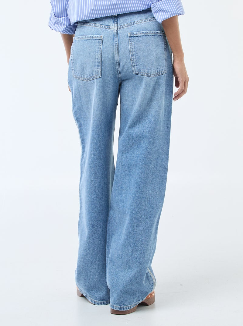 Pantalon baggy à taille basse Bleu - Kiabi