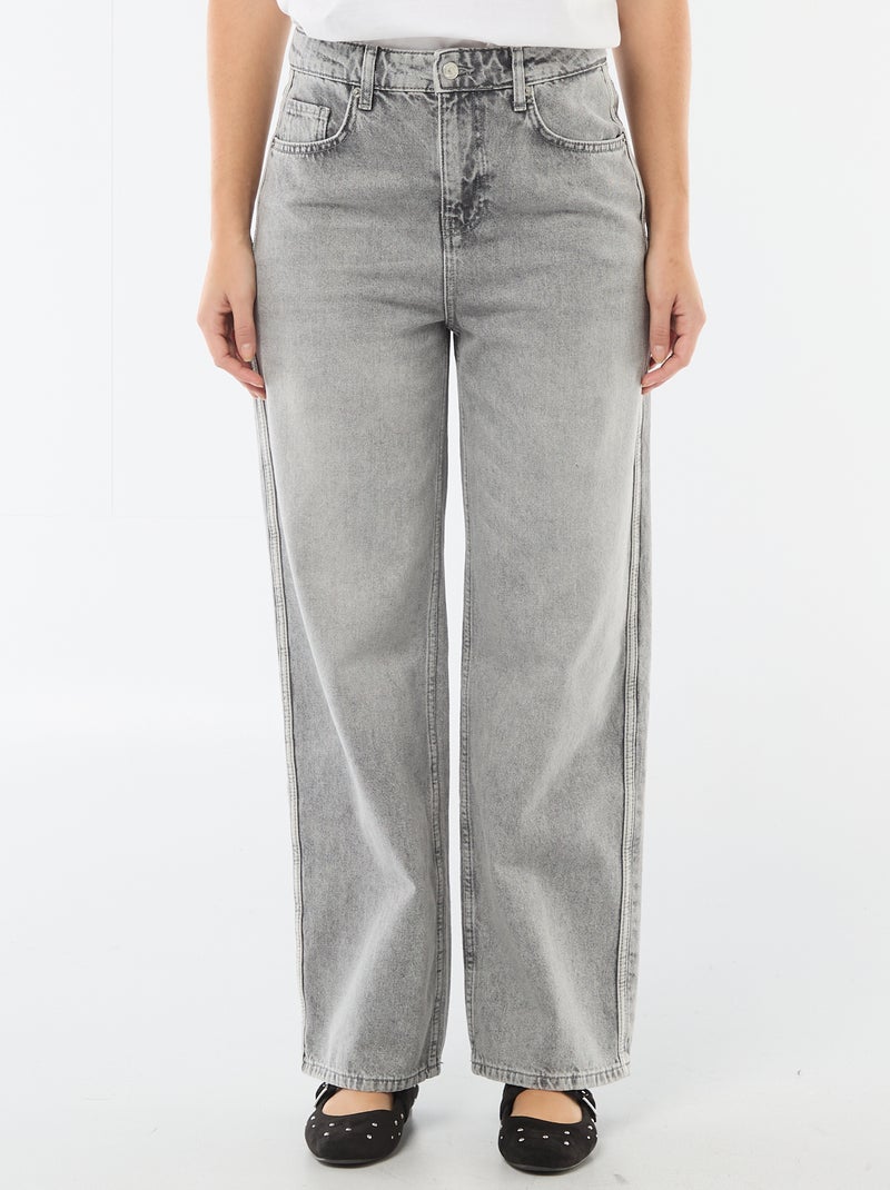 Pantalon baggy à taille basse Gris - Kiabi