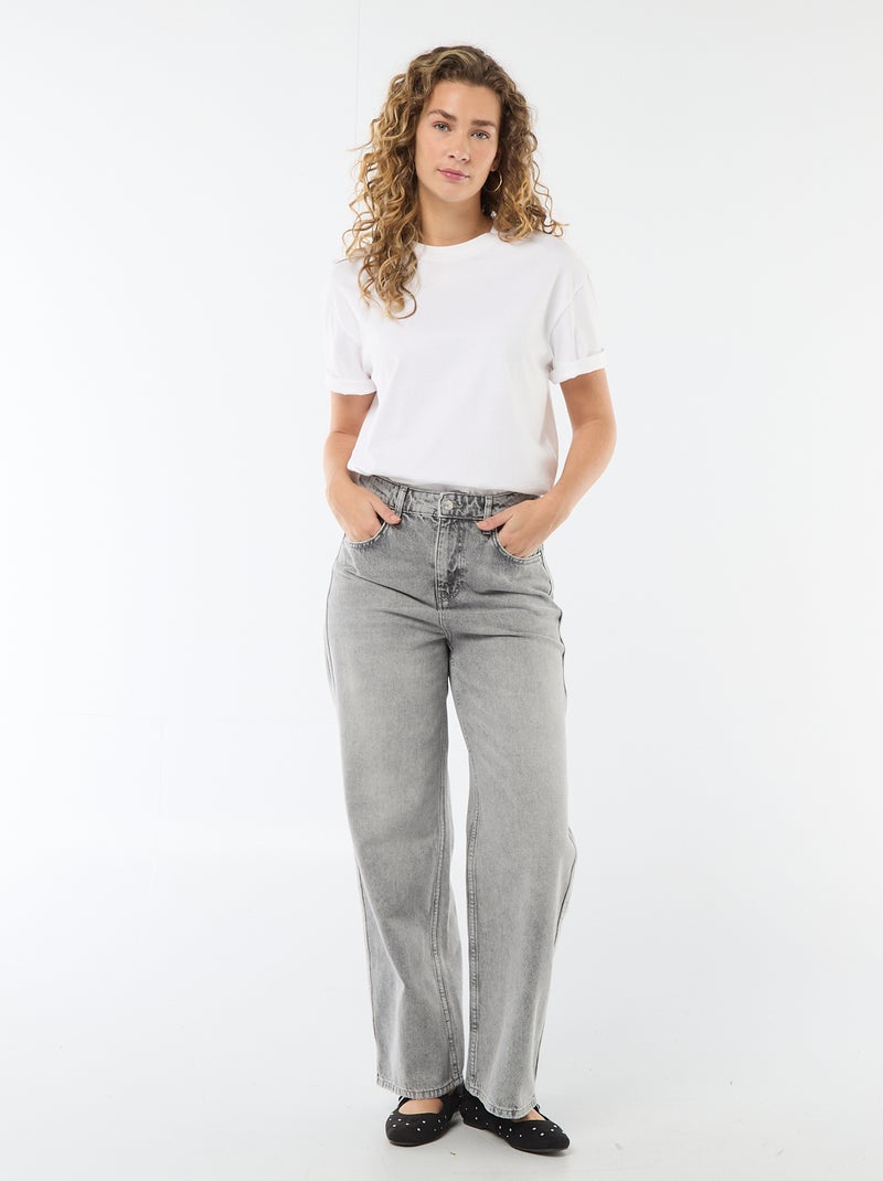 Pantalon baggy à taille basse Gris - Kiabi