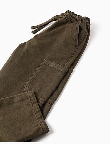 Pantalon baggy en sergé avec poches cargo