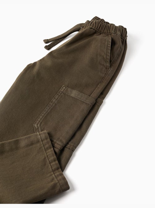 Pantalon baggy en sergé avec poches cargo - Kiabi