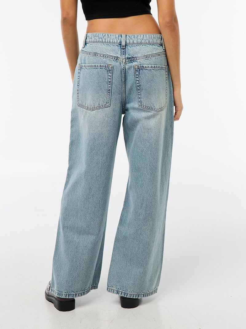 Pantalon baggy taille basse à 5 poches Bleu - Kiabi