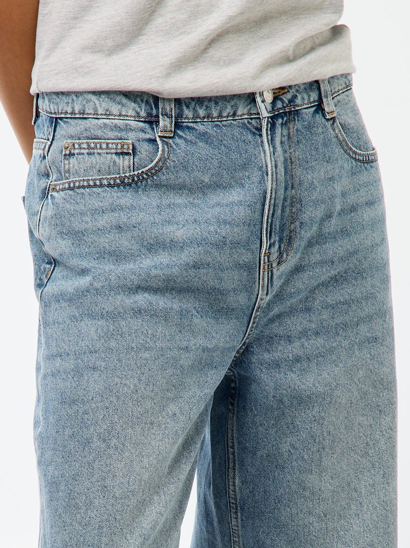 Pantalon baggy taille basse à 5 poches Bleu - Kiabi