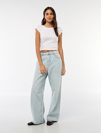 Pantalon baggy taille basse à 5 poches