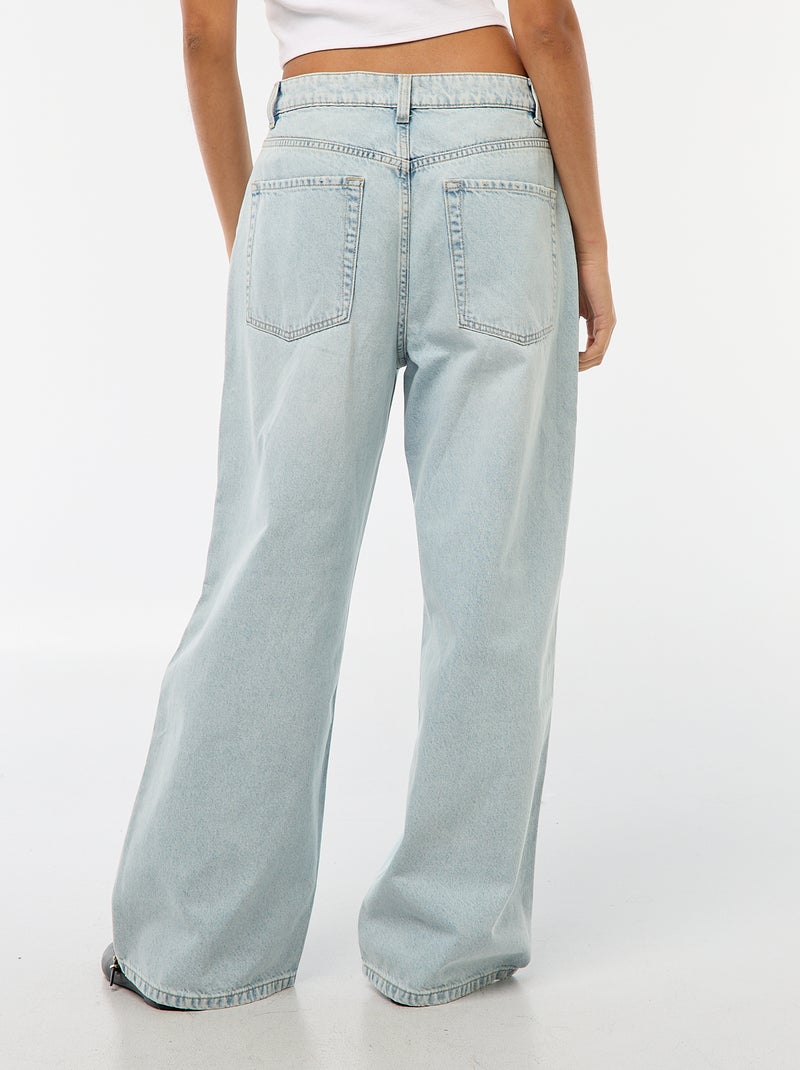 Pantalon baggy taille basse à 5 poches Bleu - Kiabi
