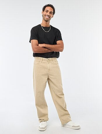 Pantalon baggy uni en twill
