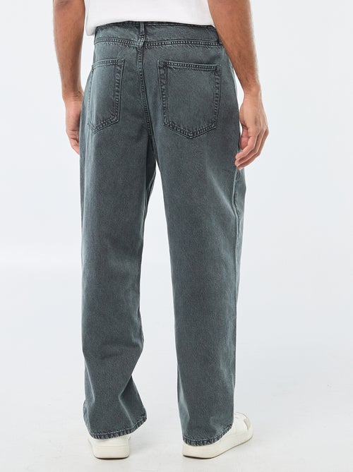 Pantalon baggy uni en twill - Kiabi