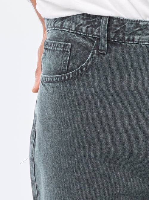 Pantalon baggy uni en twill - Kiabi