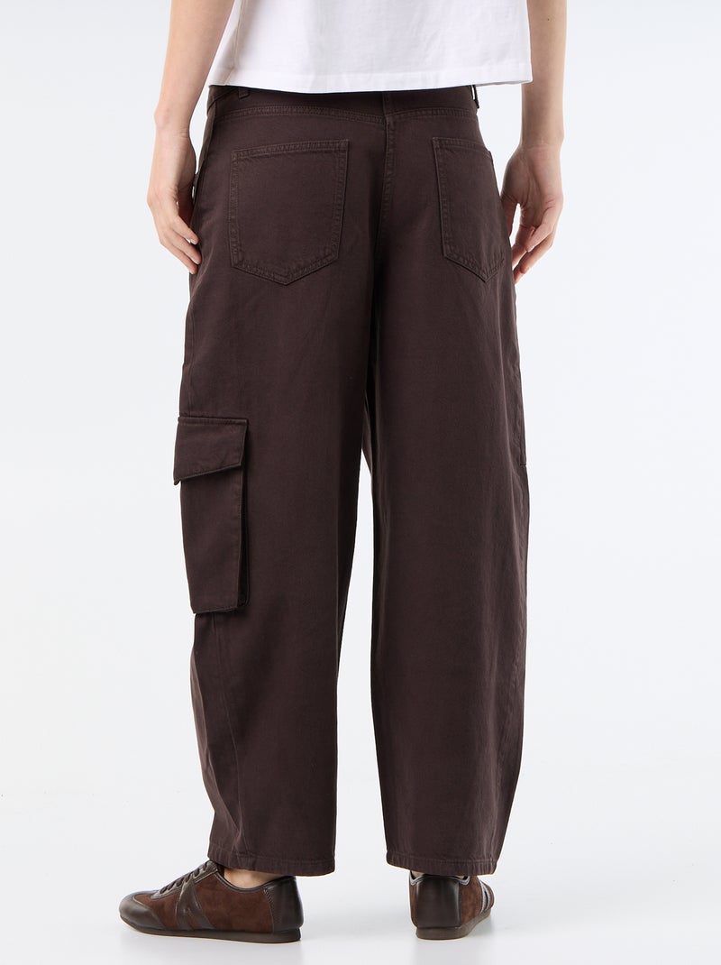Pantalon ballon avec poche à rabat Marron - Kiabi