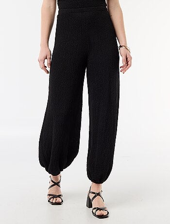 Pantalon balloon en maille crinkle