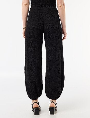 Pantalon balloon en maille crinkle