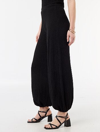 Pantalon balloon en maille crinkle