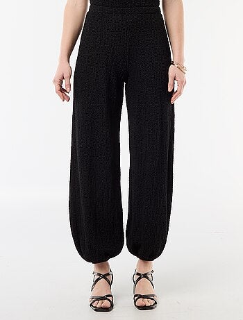 Pantalon balloon en maille crinkle