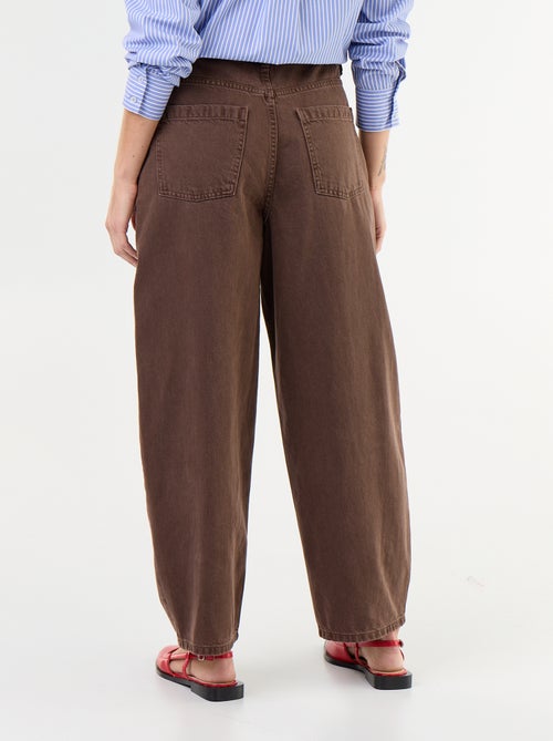 Pantalon barrel avec détails cloutés - Kiabi