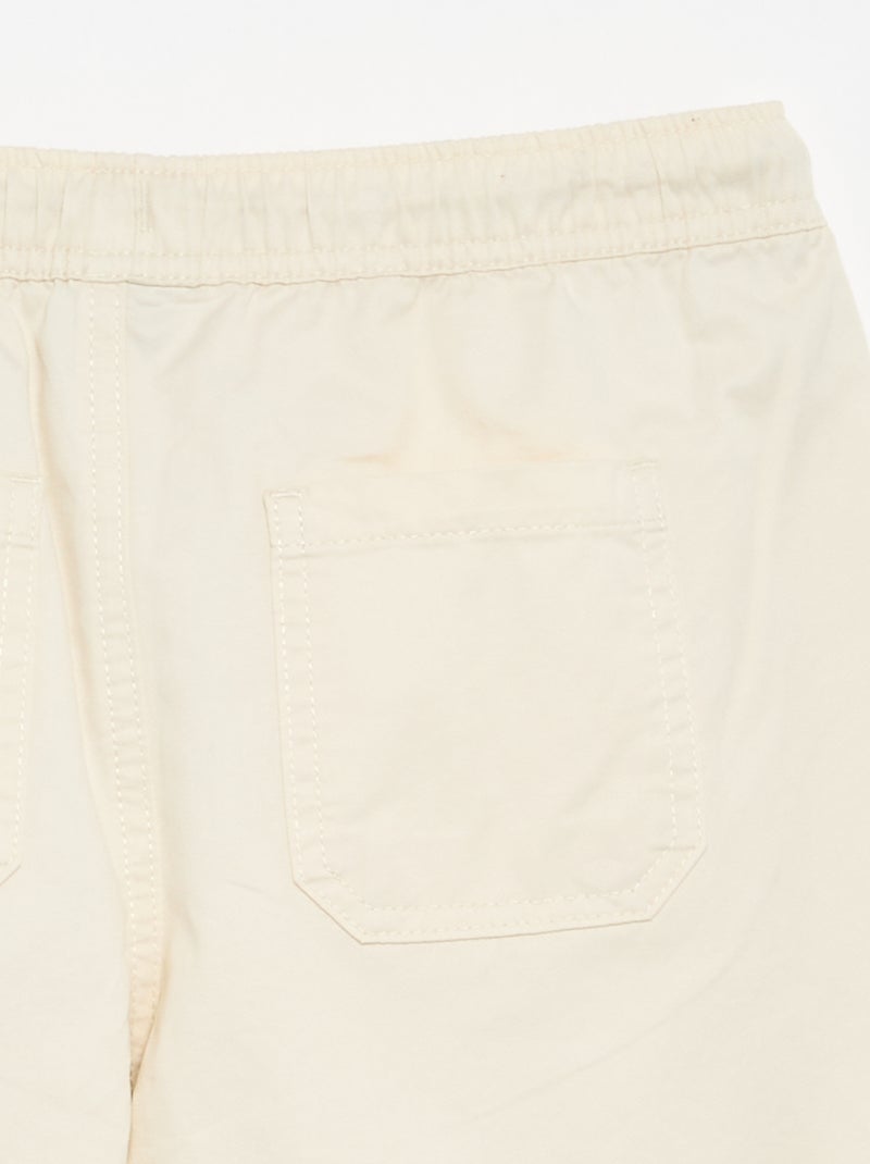 Pantalon barrel fit avec cordons de serrage Blanc - Kiabi