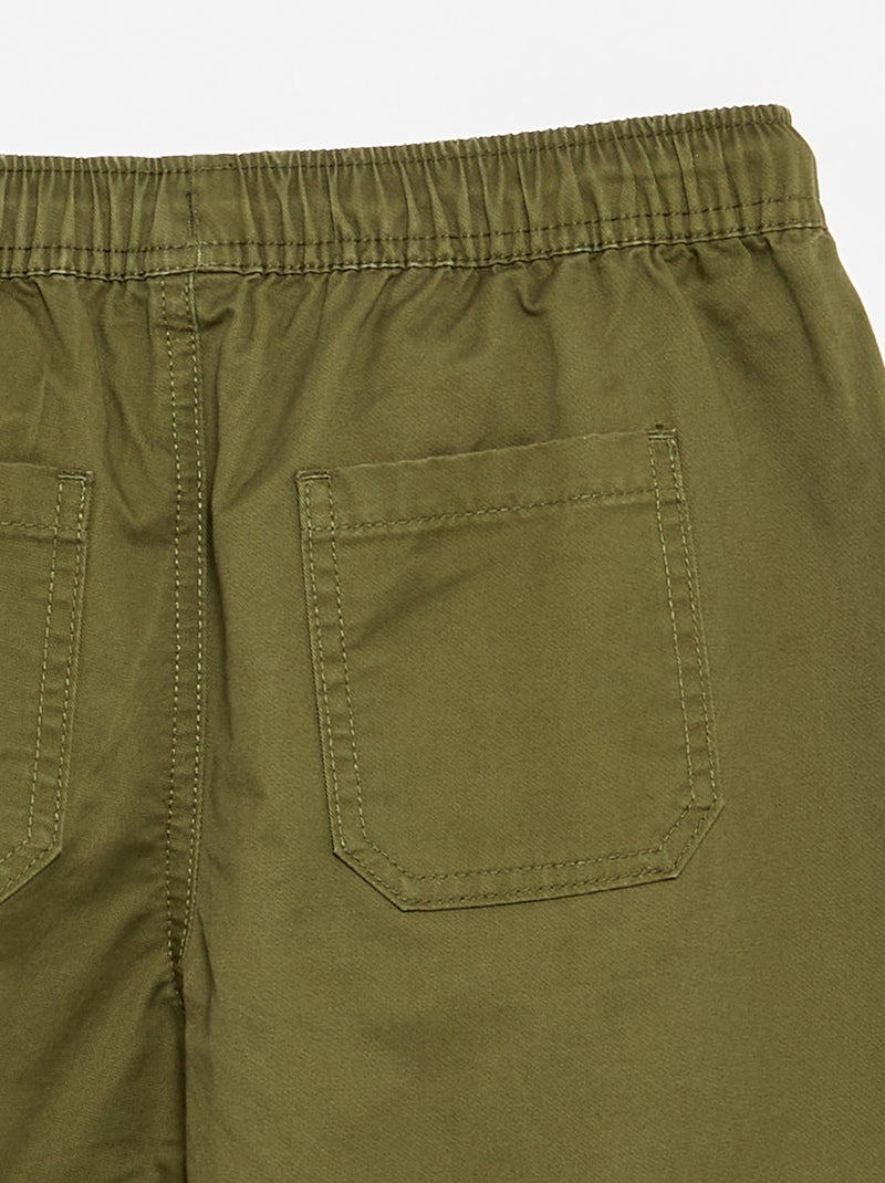 Pantalon barrel fit avec cordons de serrage Kaki - Kiabi
