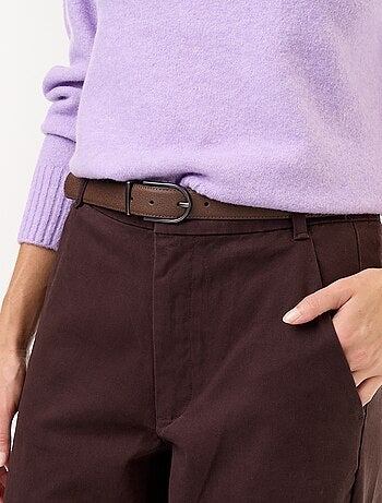 Pantalon barrel large + ceinture en simili