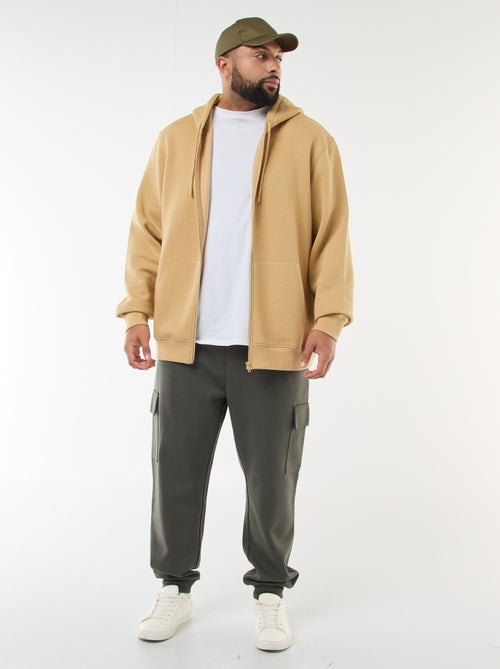 Pantalon bas resserré en coton uni - Kiabi