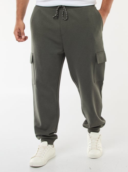 Pantalon bas resserré en coton uni - Kiabi