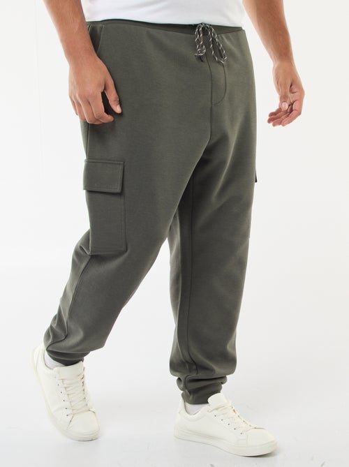 Pantalon bas resserré en coton uni - Kiabi