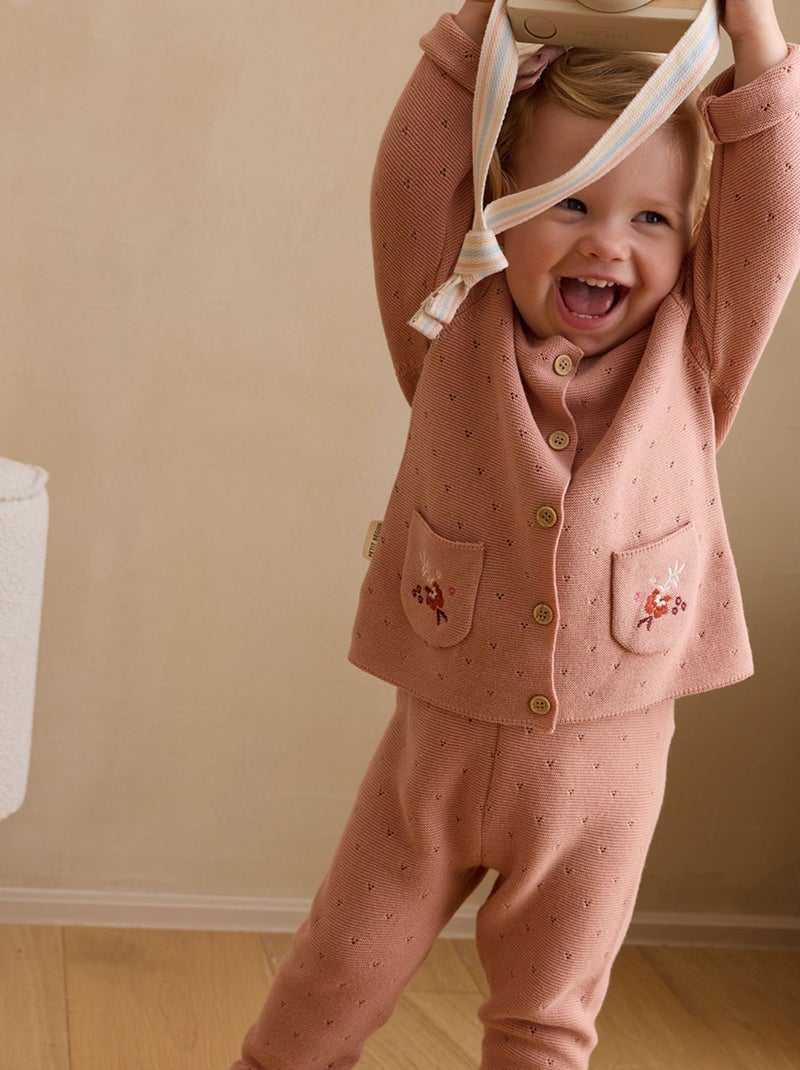 Pantalon b?b? en tricot Manouk Rose - Kiabi