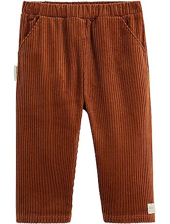 Pantalon bébé en velours côtelé moka