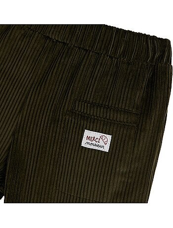 Pantalon bébé en velours côtelé pistache