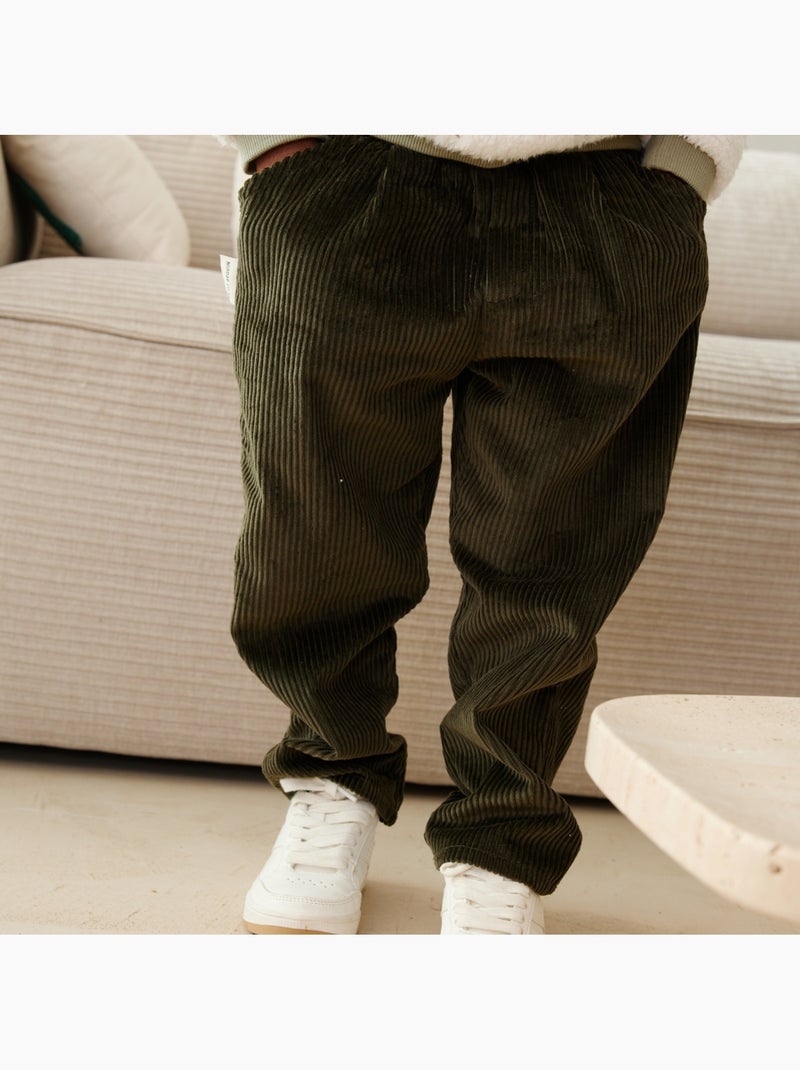 Pantalon bébé en velours côtelé pistache Vert - Kiabi