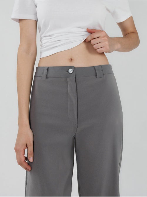 Pantalon bengaline à jambe droite taille haute hiccup - Kiabi Pantalon bengaline à jambe droite taille haute hiccup - Kiabi
