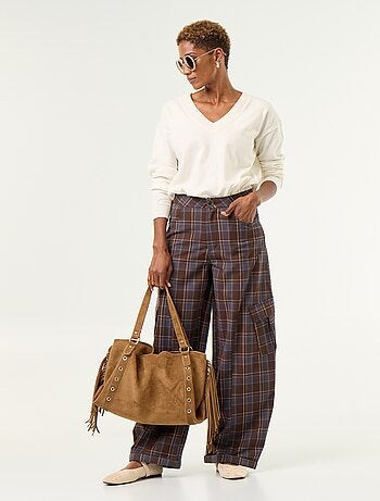 Pantalon boule à carreaux