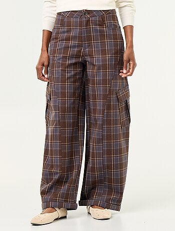 Pantalon boule à carreaux