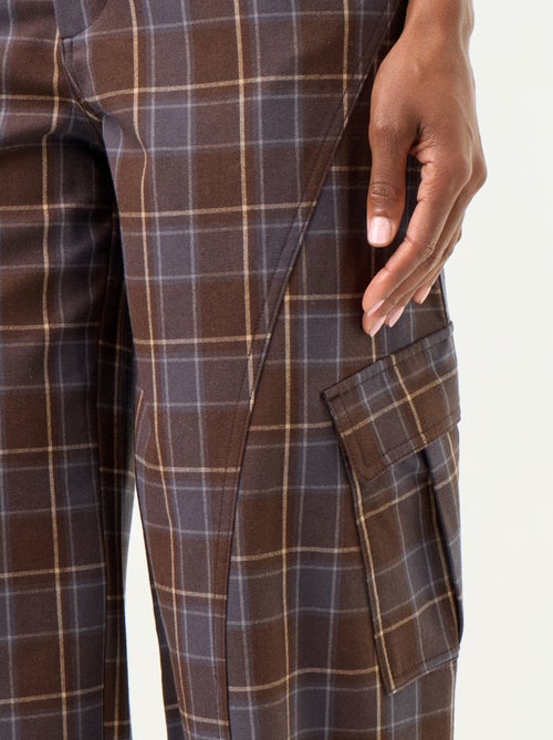 Pantalon boule à carreaux - Kiabi