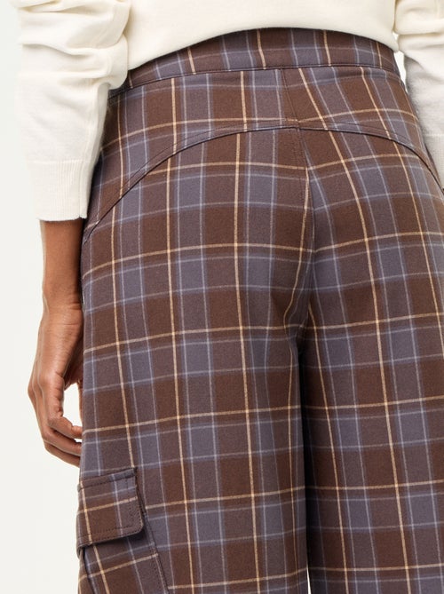 Pantalon boule à carreaux - Kiabi