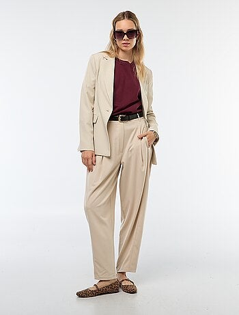 Pantalon boule taille haute uni