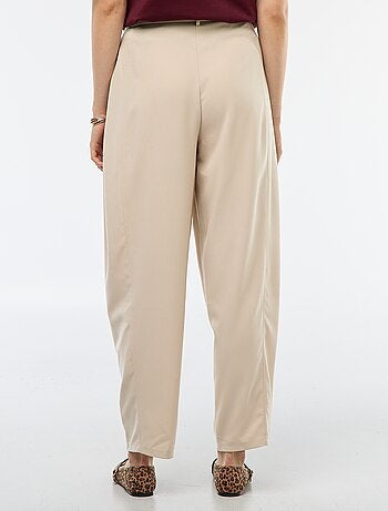 Pantalon boule taille haute uni