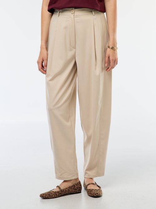 Pantalon boule taille haute uni - Kiabi