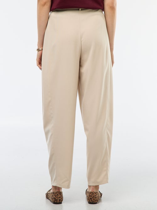 Pantalon boule taille haute uni - Kiabi