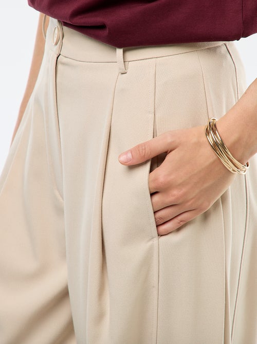 Pantalon boule taille haute uni - Kiabi