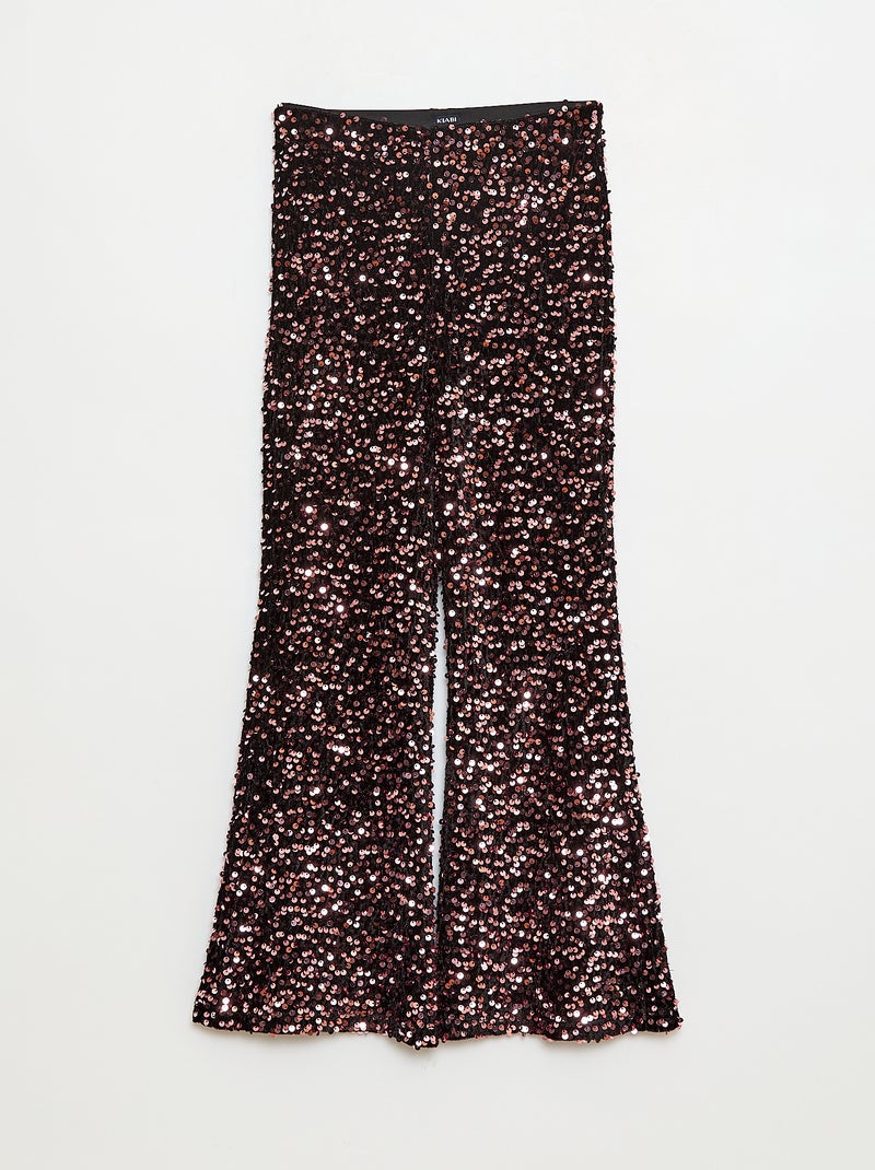 Pantalon brillant flare fit Rose - Kiabi